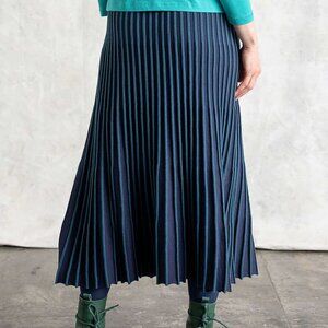 Gudrun Sjoden Organic recycled cotton knit skirt dark indigo/dark petrol blue 60